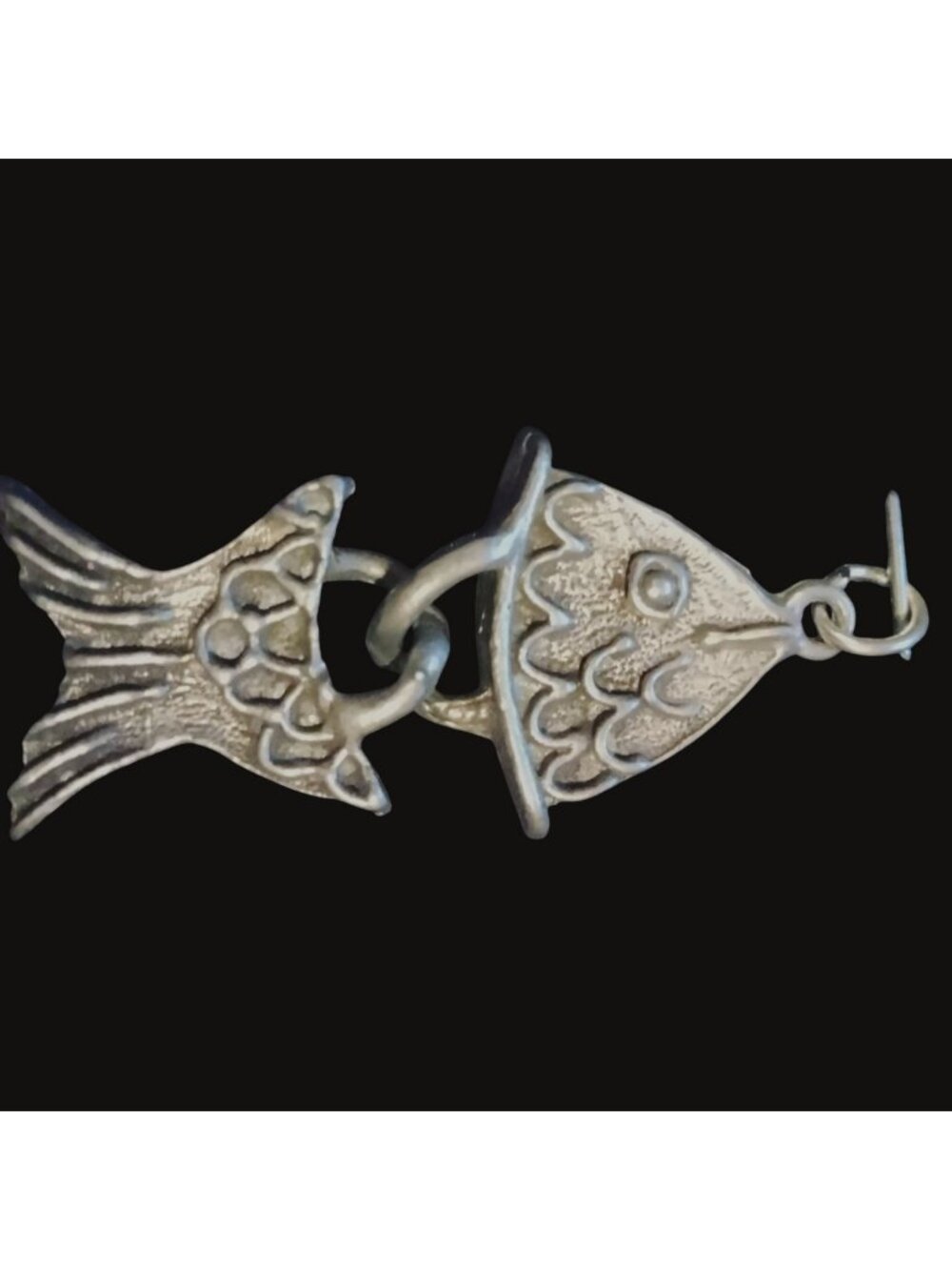 Fish Shaped Pendant Silver Toned Unique Articulated Design